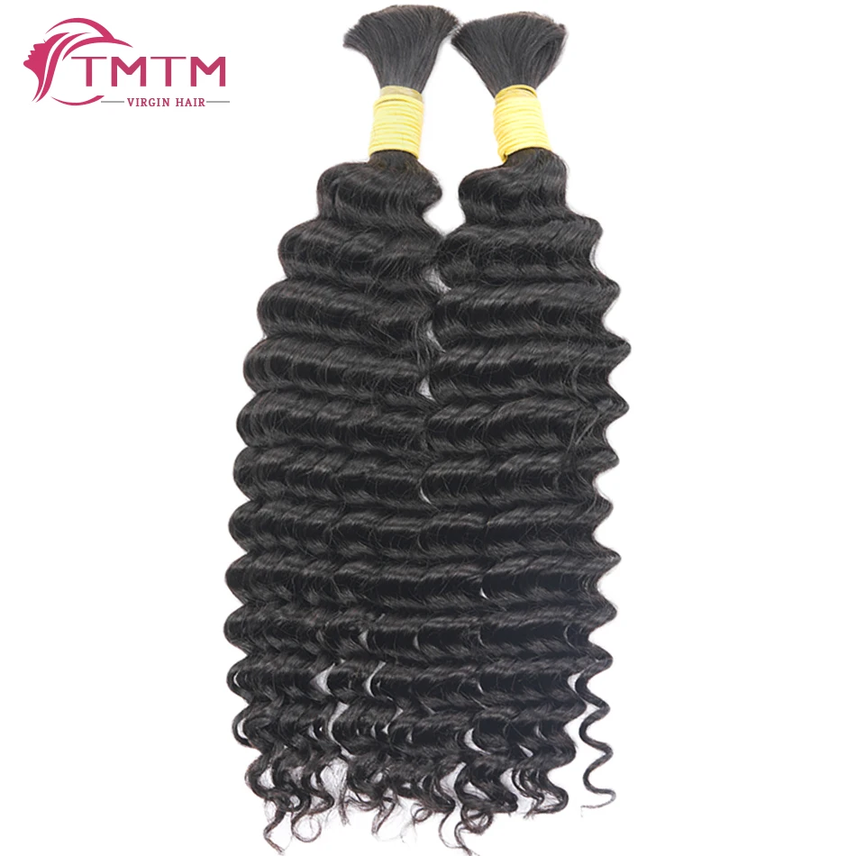 Deep Wave Bulk Human Hair Extension for Braiding 100% Brazilian Remy No Weft Hair Bulk Weave Curly Human Hair Extensions in Bulk