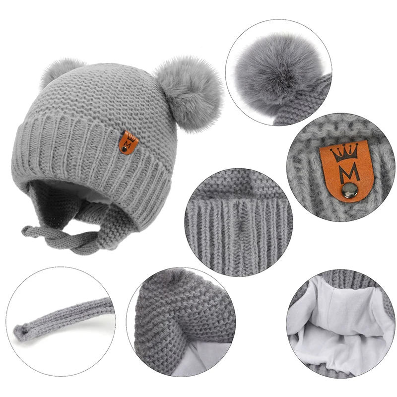 Baby Hut Jungen Mädchen Nette Pompom Caps Motorhaube Herbst Winter Ohr Warme Baby Beanie Neugeborenen Kinder Hüte Gestrickte Solide kinder Caps