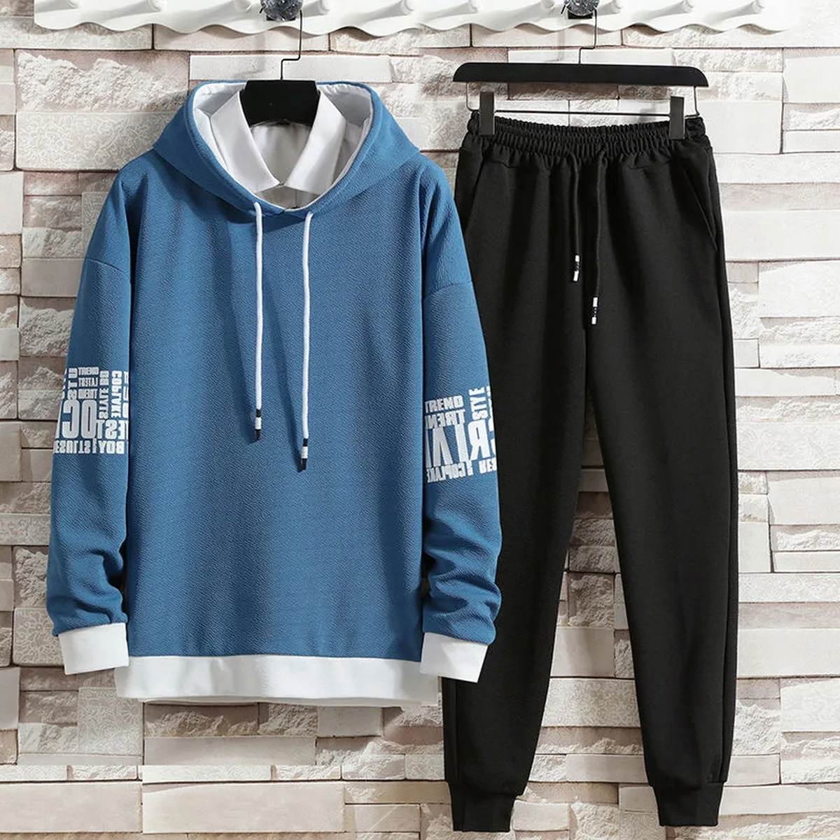 Clothing for Men Summer Autumn Suits Casual New Hoodies Set Pants Pullover Hat Hood Print Sweaterhoodie Men Top Long Sleeves