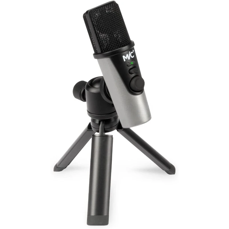 MiC Plus - Studio Quality USB Microphone with Cardioid Condenser Mic Capsule, Built In Mic Pre-Amp & Zero-Latency Headphone