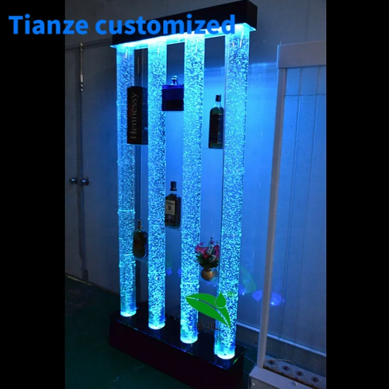 

(Customized) living room luxury LED light up furniture water bubble wine cabinet