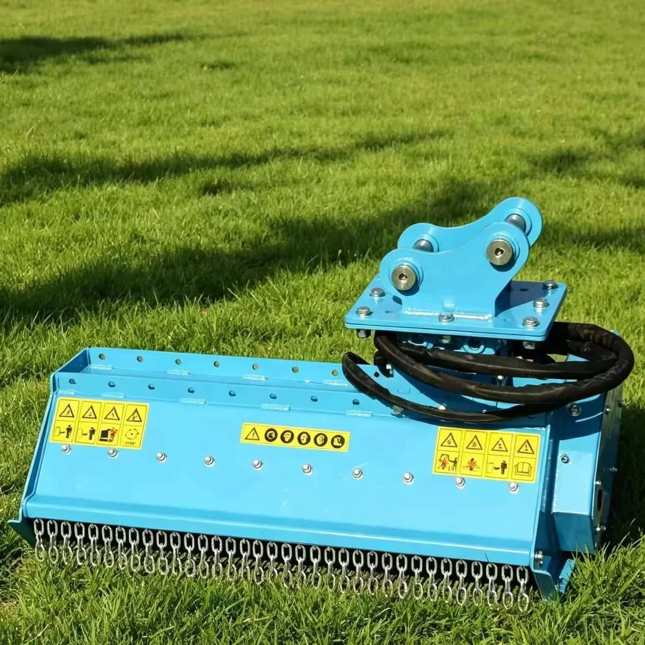 Wear Resistant Hydraulic Flail Mower Head Small Digger Mounted Lawn Bush Cutting Equipment