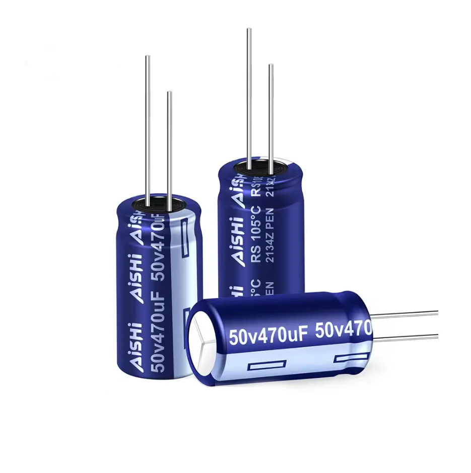wholesale 50pcs AISHI RS 330UF 470UF 560UF 680UF 820UF 16V 25V 35V 50V 63V 100V 10V low ESR electrolytic capacitor
