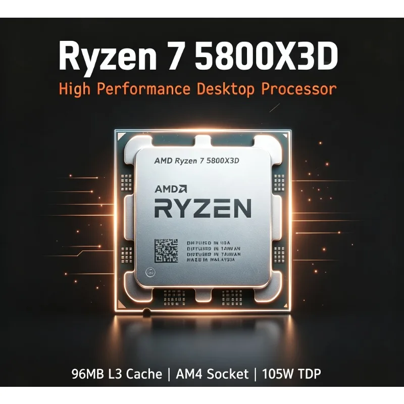 AMD Ryzen7 5800X3D Large 96MB Cache Gaming Processor 7nm 3.4GHz 8C16T 105W Support DDR4 AM4 Socket Desktop PC CPU