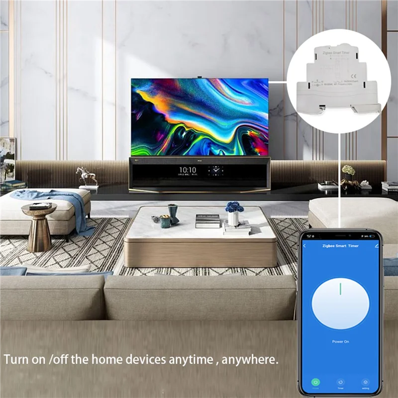 N82R 6X Tuya Smart Life Zigbee Circuit Breaker Din Rail 1P Single Pole Dry Contact Timer Relay App Remote Control Smart Timer