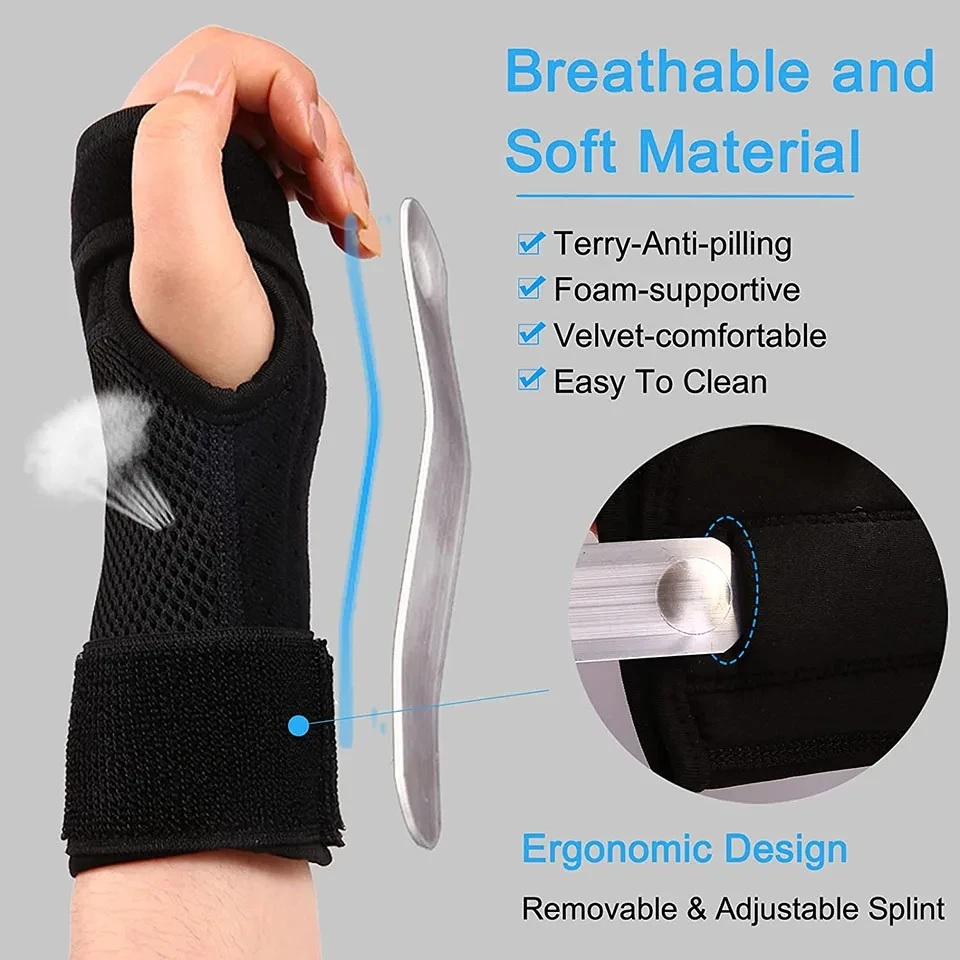 1Pcs Professional Wrist Support Splint Arthritis Band Belt Carpal Tunnel Wrist Brace Breathable Adjustable Wrist Support Brace