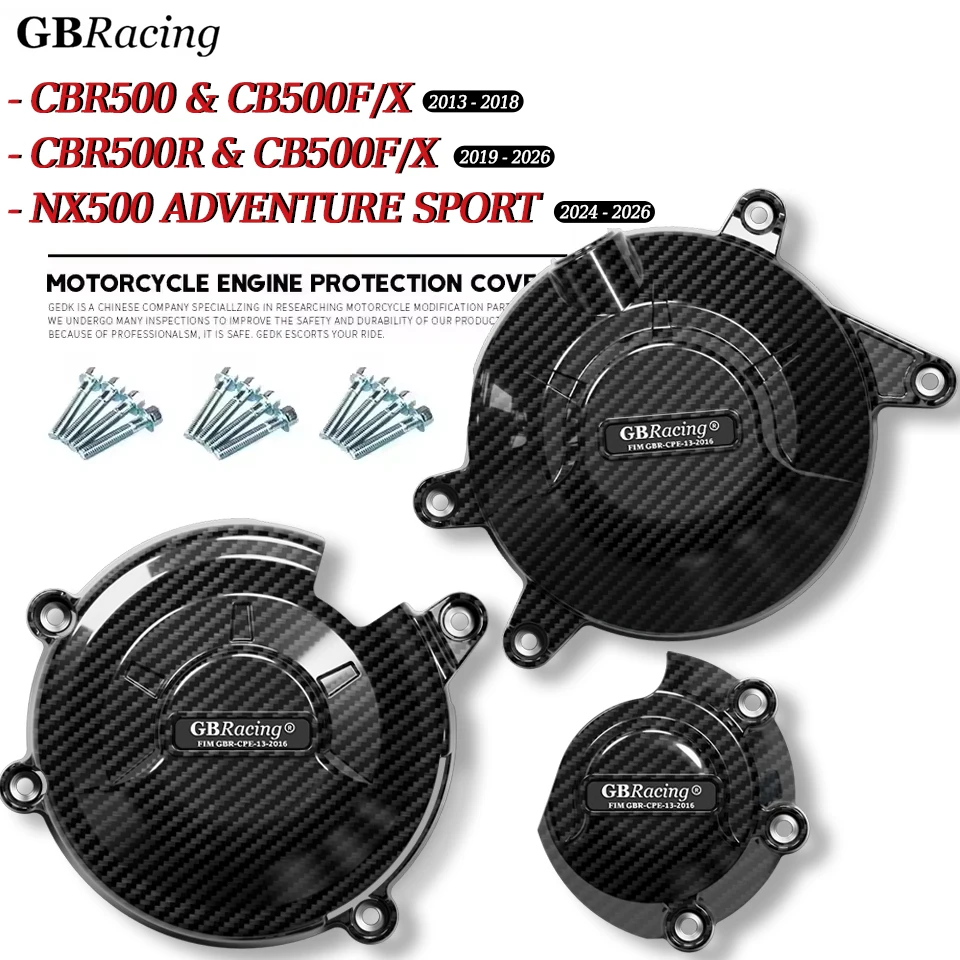V2 CBR500R & CB500F/X 2019-2026 NX500 ADVENTURE SPORT 2024-2026 CBR500 & CB500F/X 2013-2018 Engine Cover Set Alternator Cover
