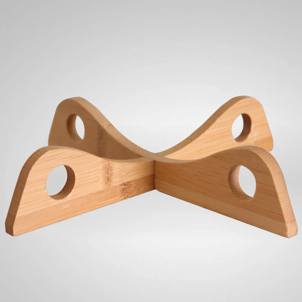 1pc Wooden Dish Rack Tableware Bottom Plates Shelving Racks Tray Cross Pot Rack Kitchen Accessories Wood Dish Rack