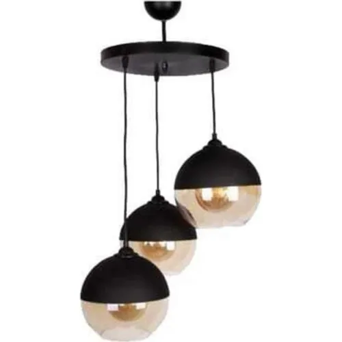 Aries Vision Pera 3'lü Black Pendant Lamp Chandelier