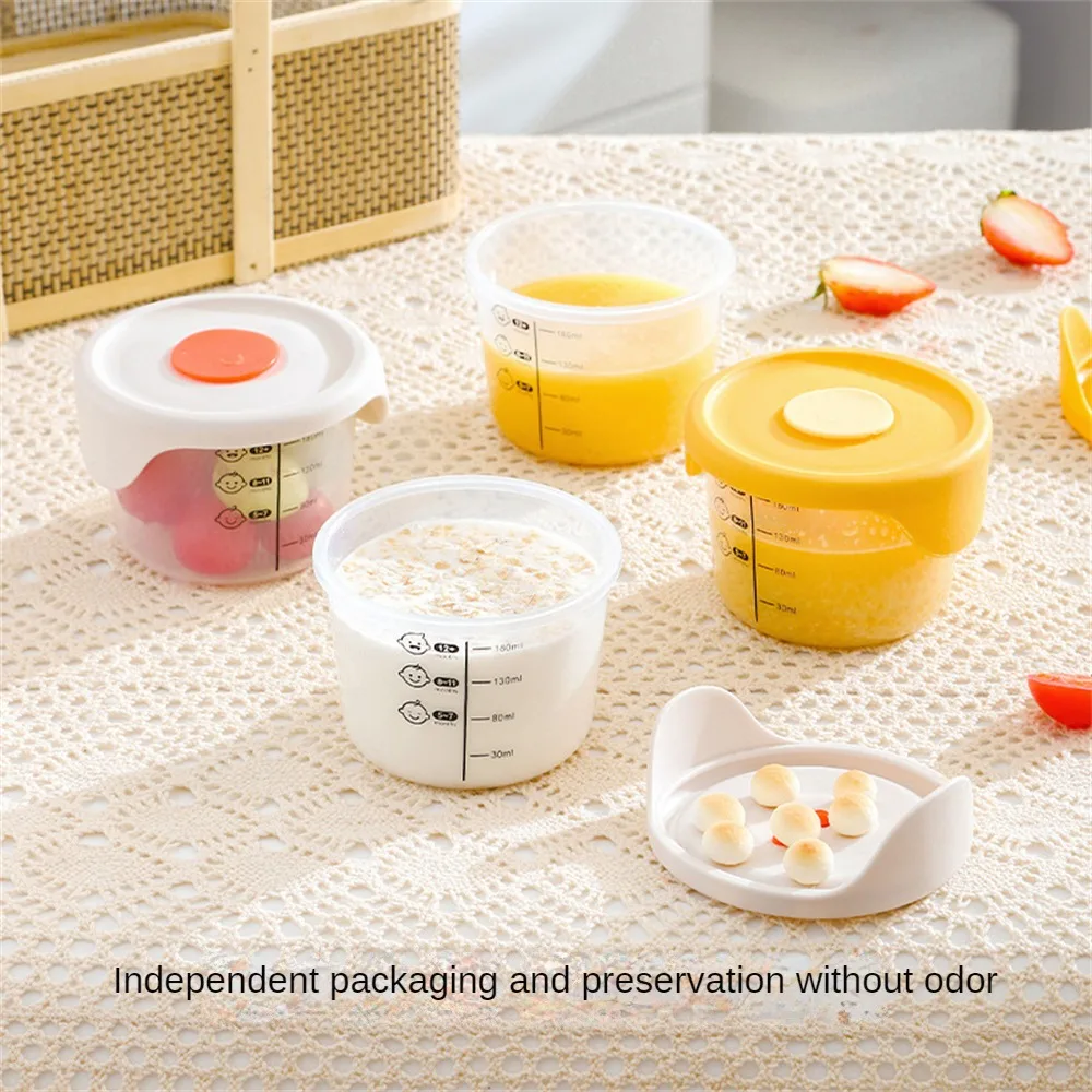 Baby Food Storage Complementary Food Fresh-keeping Box With Scale High Temperature Resistant Silicone Sealing Cover Feeding