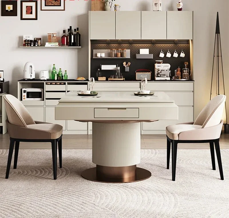 

B Stainless Steel Table Marble Ceramic Dining Round Dinning Bar Stool Furniture Luxury Wooden Extended Mahjong Table