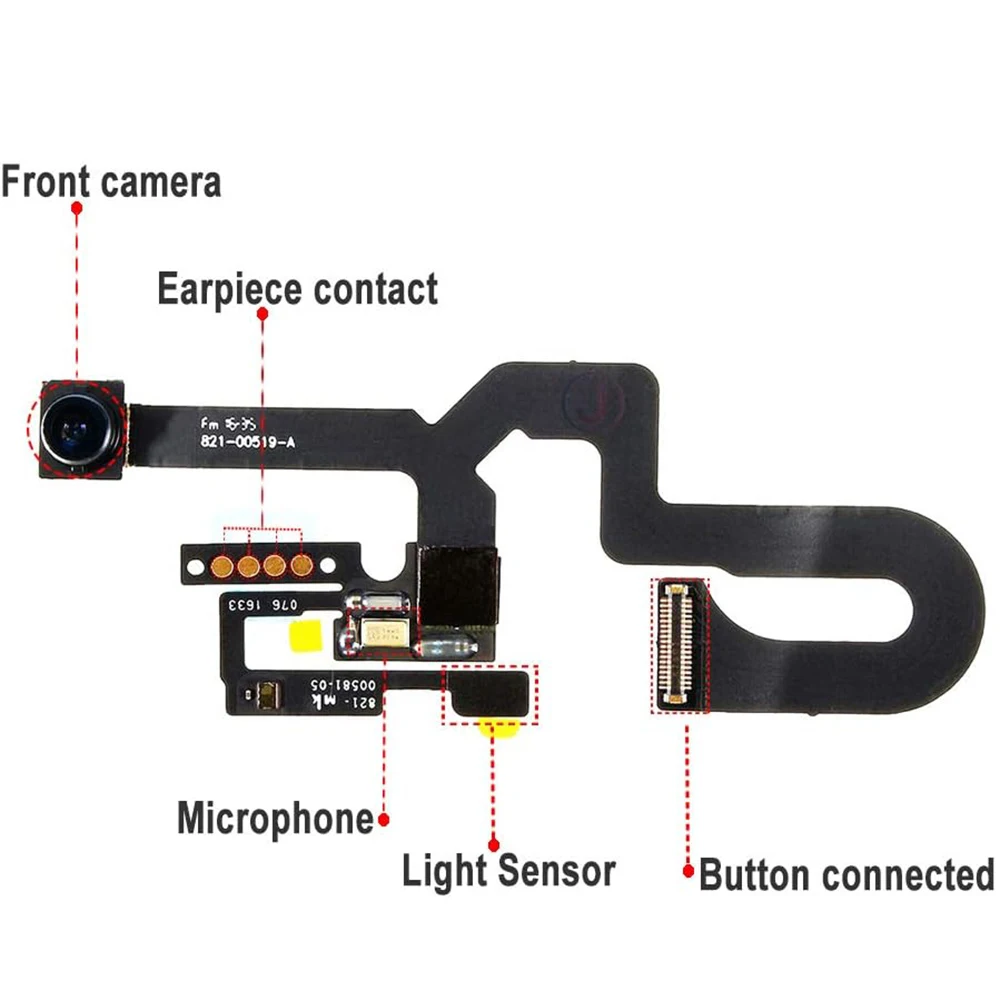 Front Camera Flex Cable For iPhone  7 8 Plus Facing Camera With Proximity Light Sensor Microphone Replacement