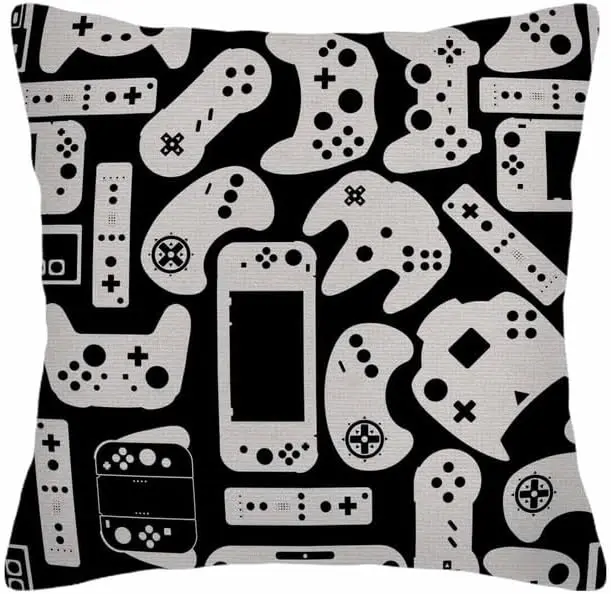 Throw Pillow Covers Video Games Controller Pad Gamers Pattern Pillow Case 18x18 Inch Cushion Cover for Home Party