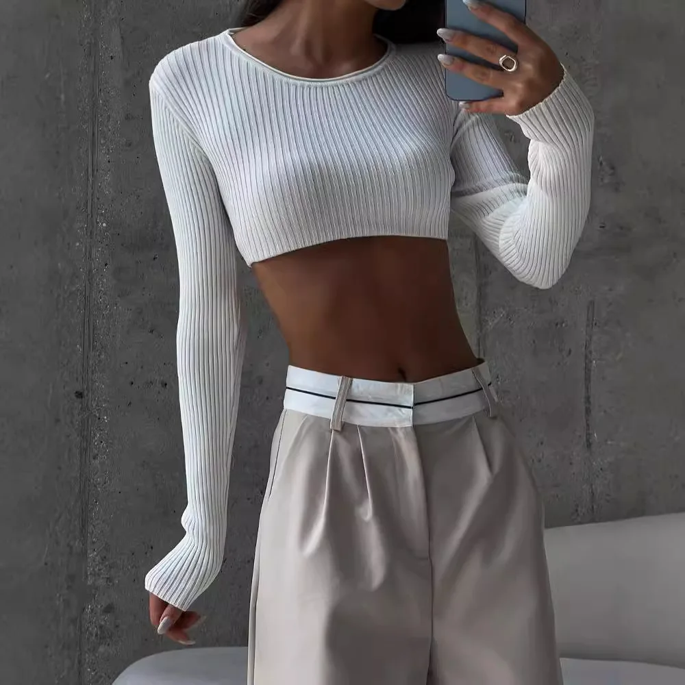 Clacive Elegant Loose Gray Office Women Pants Fashion High Waist Straight Trousers Casual Chic Spliced Full Length Female Pants