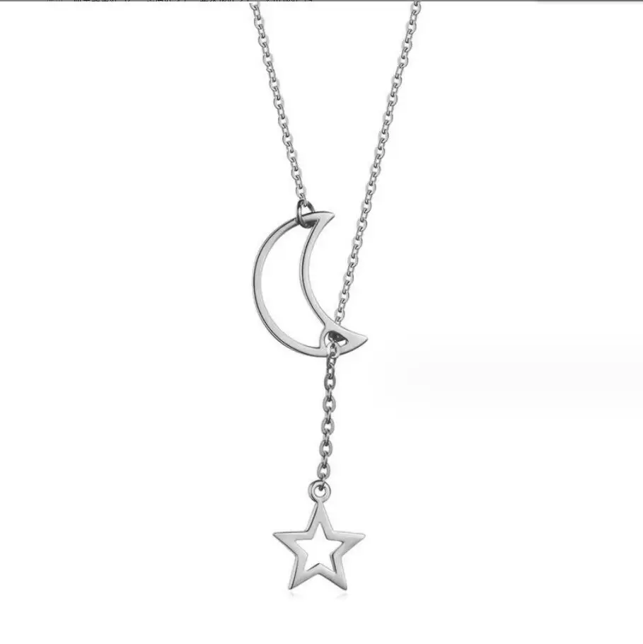 1PC Nice New European and American Women's Fashion Models Simple Pendant Niche Popular Moon Star Collarbone Chain Bohemian F1987