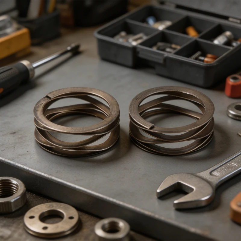 Spring Washer Replacement Part 2 Piece Metal Open Profile Spring Set for Repair and Maintenance Work, Spare Parts for Care D2RD