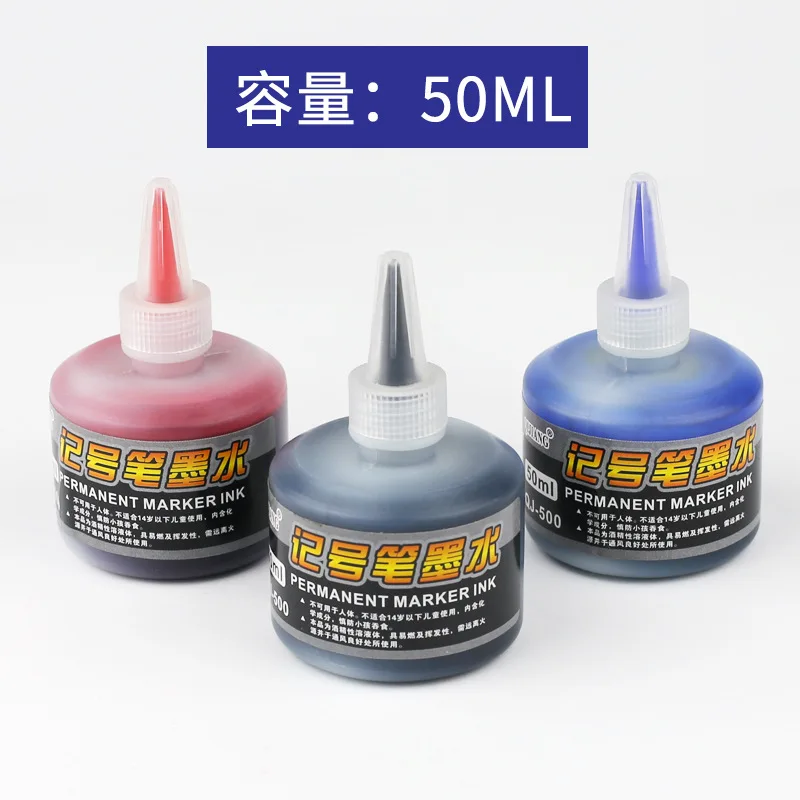 New Arrival 50ml Permanent Instantly Dry Graffiti Black Blue Red Oil Marker Pen Refill Ink for Marker Pens