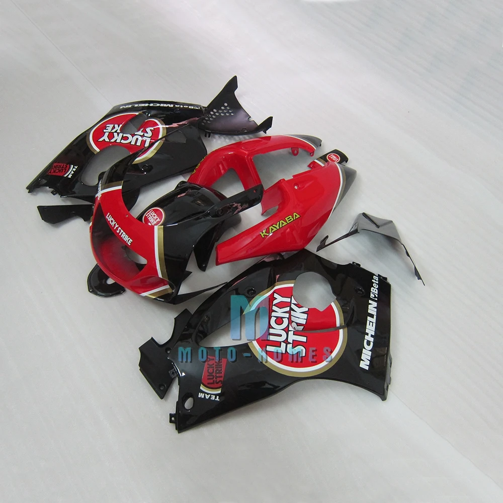 Kit de carenado para motocicleta SUZUKI, cubierta de color rojo Lucky Strike para moto SUZUKI 1996, 1997, 1998, 1999, GSXR600, GSX-R750, 96, 97, 98,