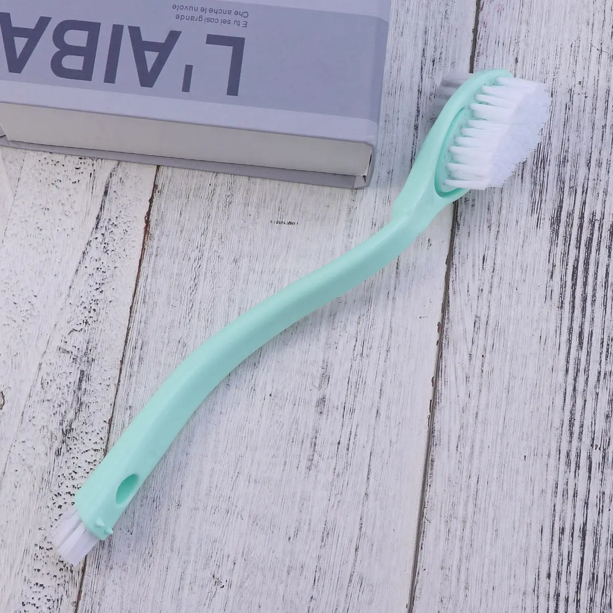 Double-Sided Handheld Shoes Brush for on-The-Go Cleaning Clothes Shoes Handbags Tough Bristles Long Handle Sneakers Cleaner