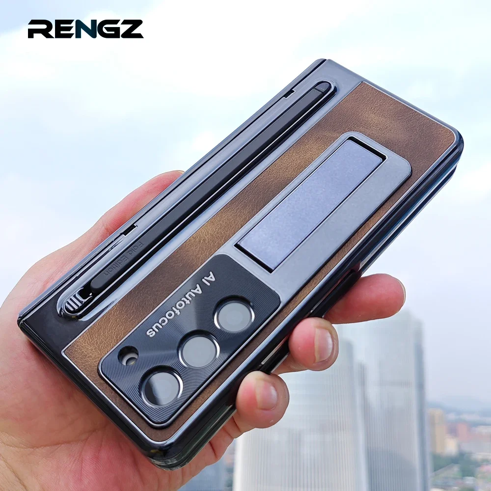 

Кожаный кронштейн для ручки со стилусом для Samsung Galaxy Z Fold 6 5 4, защитный чехол для стеклянного экрана для Z Fold6 Fold5