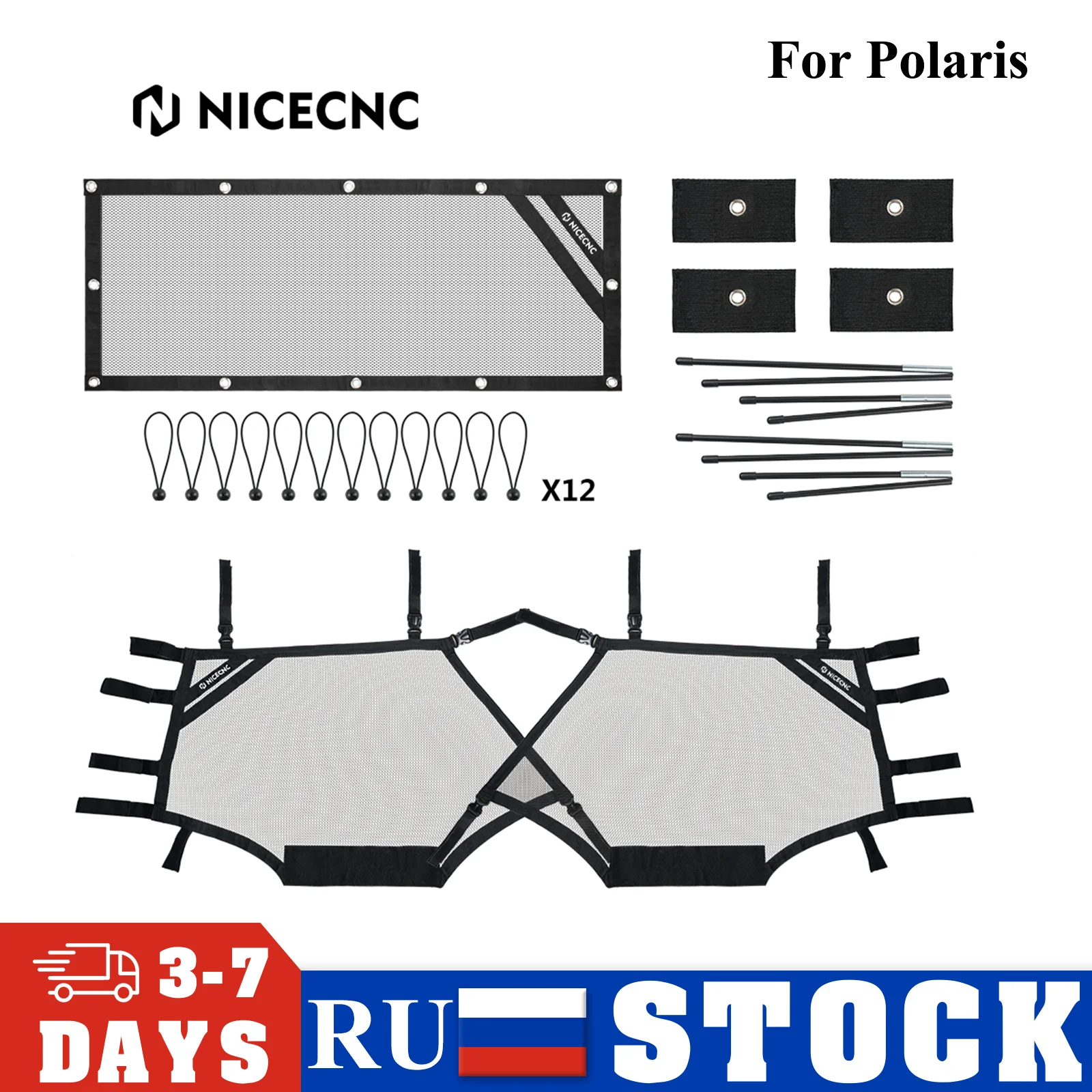 

NiceCNC UTV Window Net Cage Mesh Net Guard Window Shield Net Cover for Polaris RZR 570 800 1000 900 RZR XP Turbo 2015-2022 2021