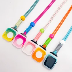 Case for apple watch Colourful braided lanyards Smartwatch accessories band 46mm strap Silicone Case for iWatch Series 10 Ultra