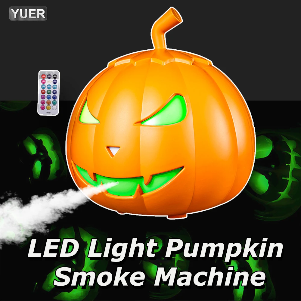 YUER 600W LED Pumpkin Smoke Machine Fog Machine With Lights Remote Stage Spray Equipment For Halloween Decor Haunted House Party