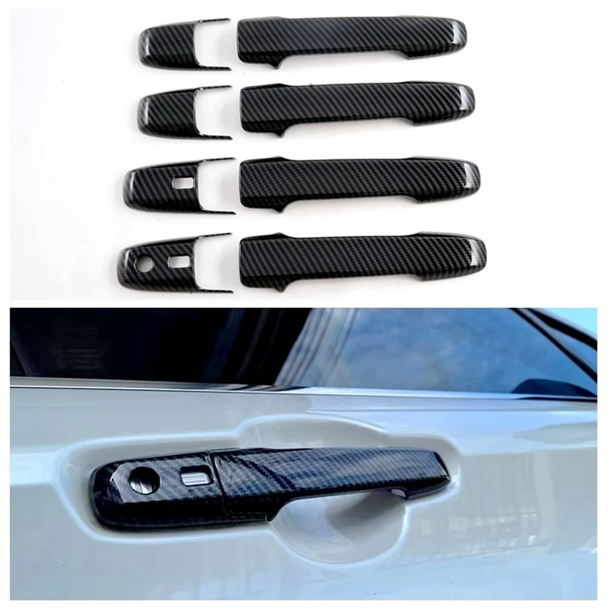 

For Toyota Veloz 2022-2024 Carbon Fiber Car Exterior Door Handle Cover Trim Accessories