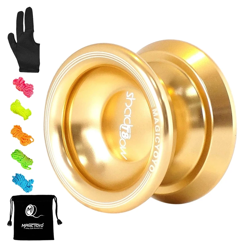 MAGICYOYO Alloy Aluminum Professional Yo-Yo T8 Shadow Unresponsive Yoyo With Yoyo Glove,Bag,5 Strings