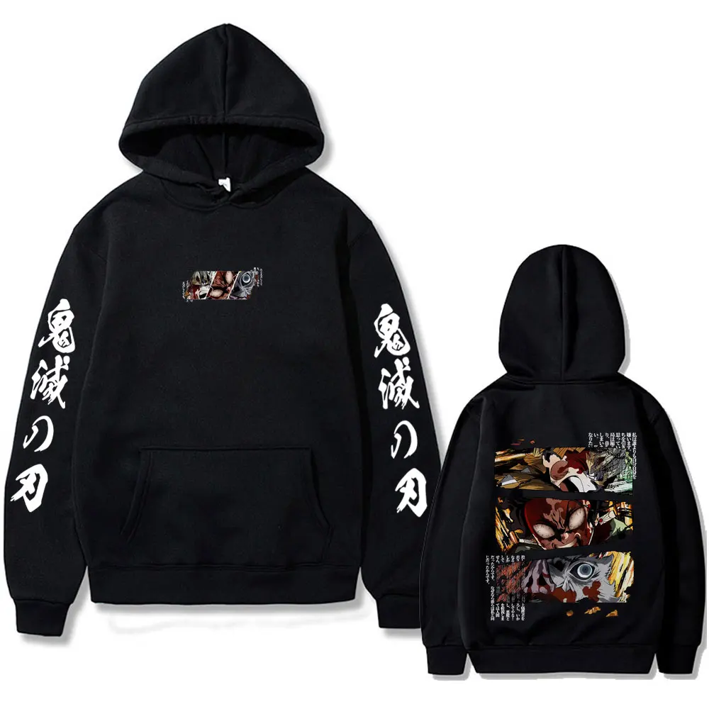 

Anime Demon Slayer Agatsuma Zenitsu Kamado Tanjirou Hashibira Inosuke Graphic Hoodie Men Women Fashion Casual Fleece Pullover