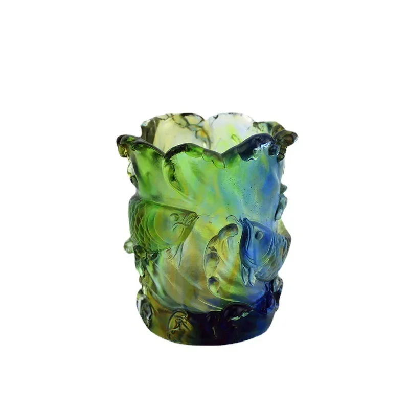 

Ancient glazed jade pen holder, handicrafts, business souvenir, bank insurance, college souvenir ornament, high-end