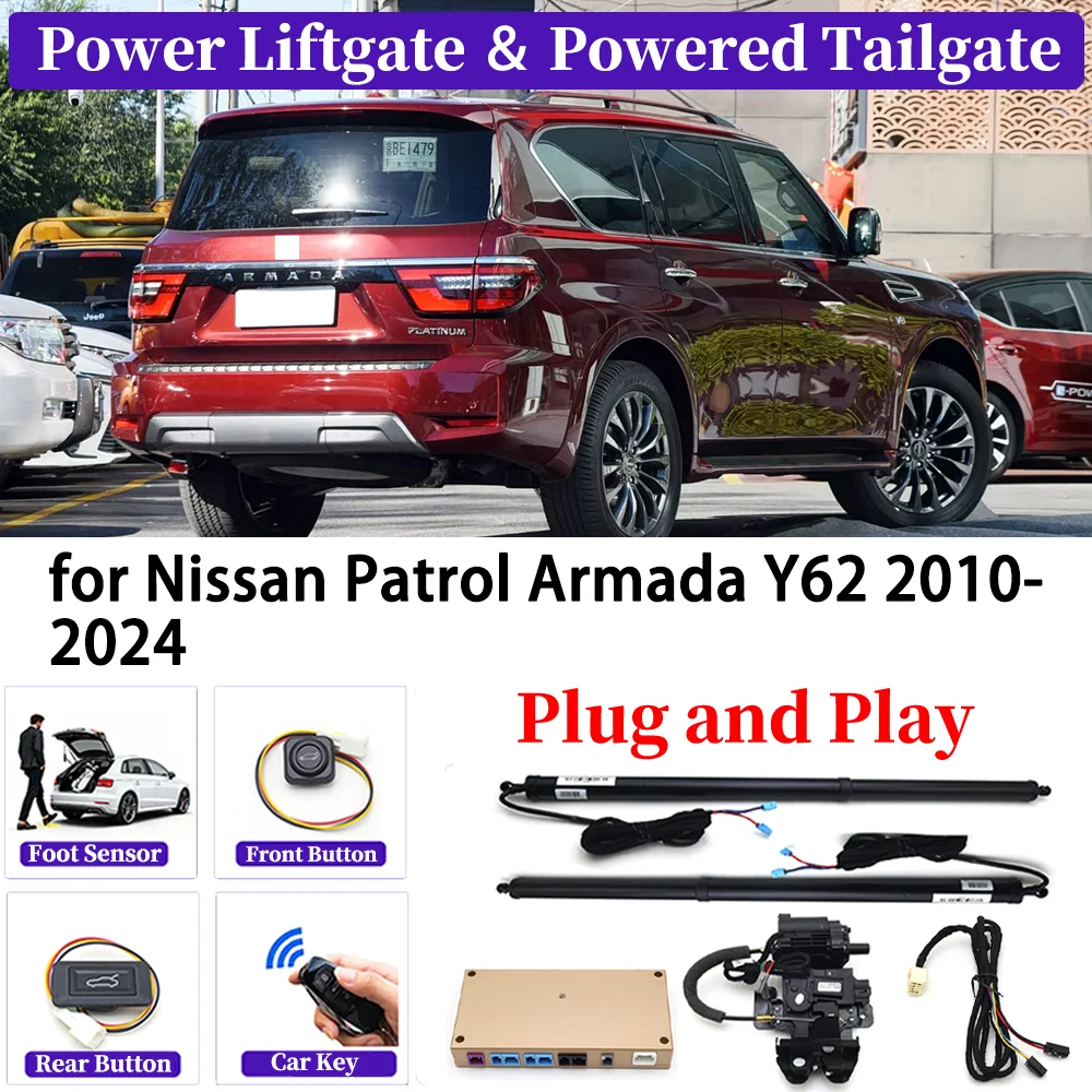 ZJCGO for Nissan Patrol Armada Y62 2010-2024 OEM Upgrade Car Automatic Power Liftgate Kit Smart Auto Electric Tailgate System