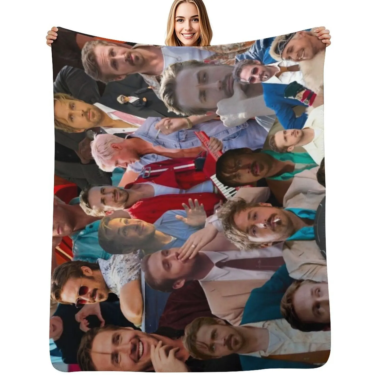 

Ryan Gosling Collage Throw Blanket Soft Plush Plaid Tourist For Baby Blankets For Sofas Blankets