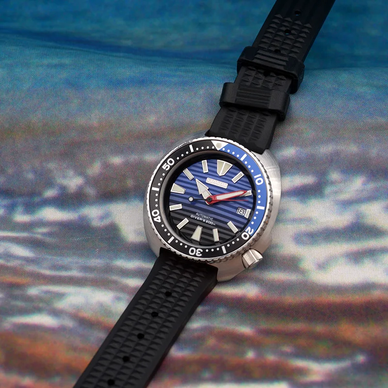 KARAJAN Rùa Bào Ngư Thép Không Gỉ Lặn Nam Wth NH35 Tự Động Chuyển Động 200M Chống Nước Chống Gốm Ốp Viền