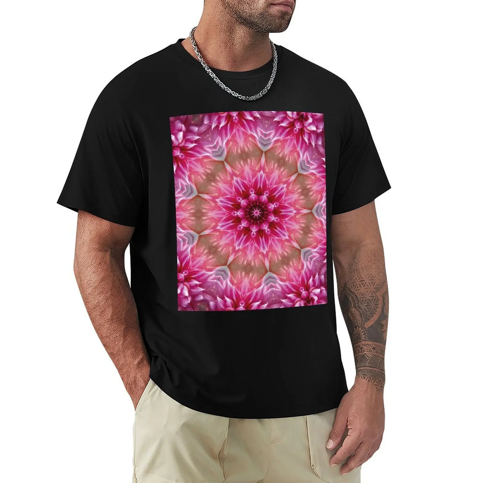 

mandala pink pattern T-Shirt Casual Trendy Streetwear Tee Shirt