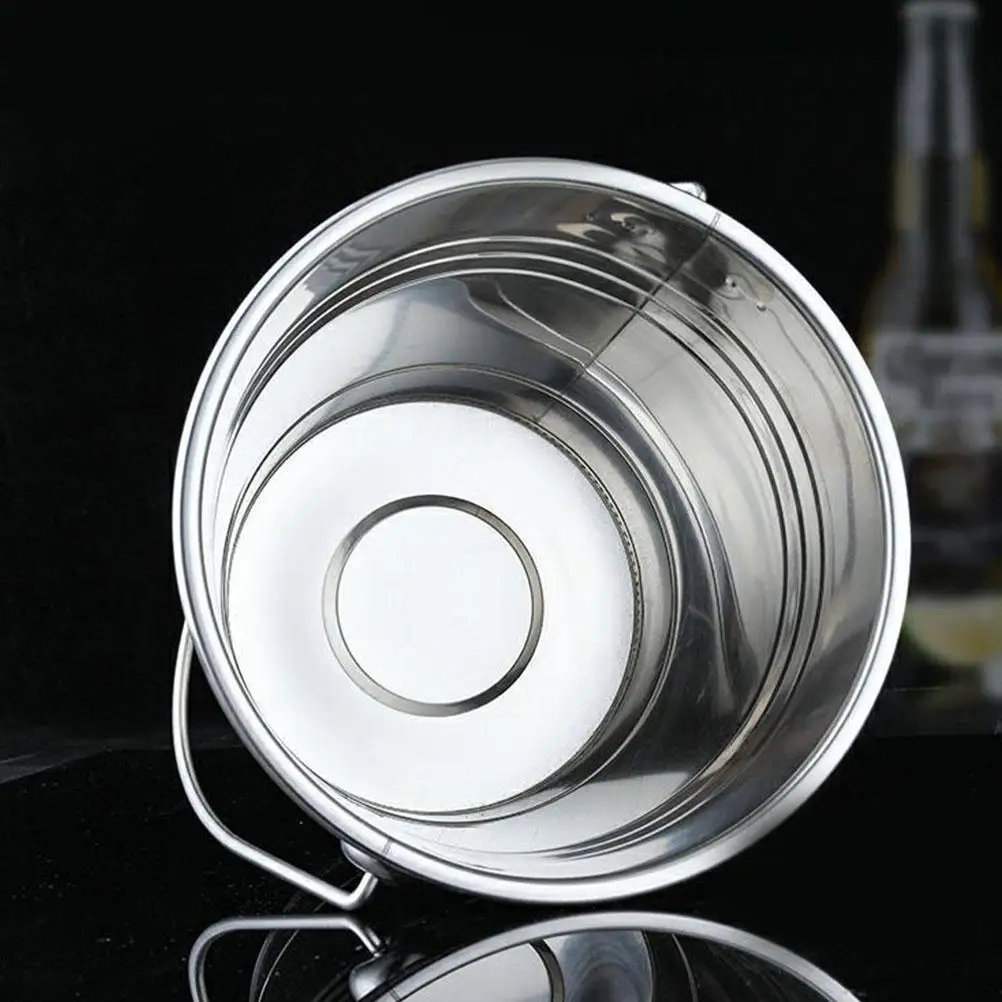 Eiskübel Eiseimer Stahldeckel Edelstahleimer Metall Große Getränkeimer für Partys Metall Weiss