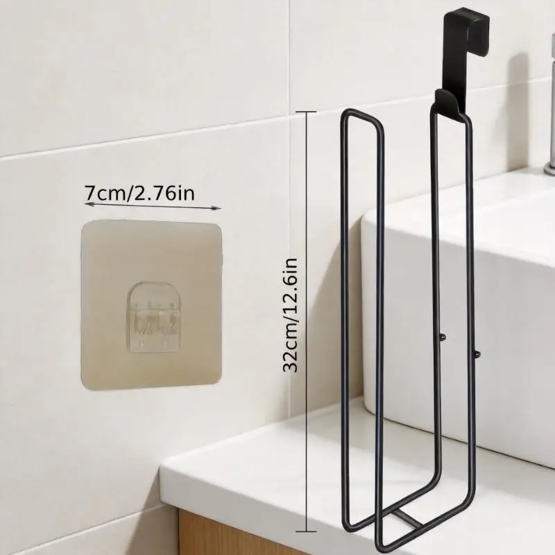Luxury Wall-Mounted Toilet Paper Holder Waterproof Non-Slip Tissue Roll Stand Modern Bathroom Accessories Kitchen Paper Towel Hook Toothbrush Holder High-Pressure Silicone Plunger Multi-purpose Home Decor Rack view 5