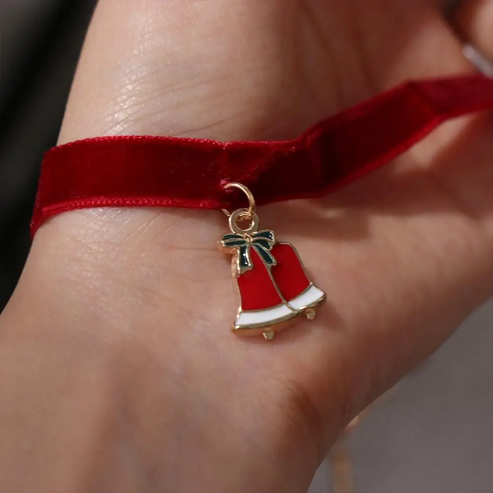 Clavicle CHAINคริสต์มาสChoker Santa Christmas Treeกํามะหยี่สร้อยคอGingerbread Manการ์ตูนการ์ตูนจี้Choker