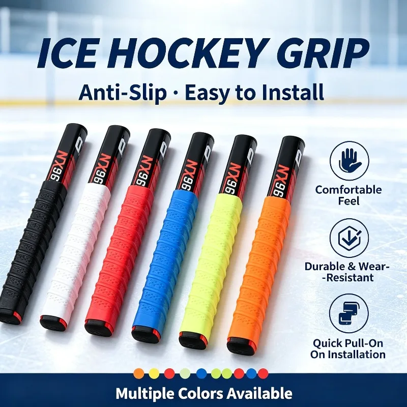 Non-Slip Ice Hockey Stick Grip Hockey Grip Tape Wear-resistant Silicone Grip for Ice Hockey Sports Accessories Junior & Adult