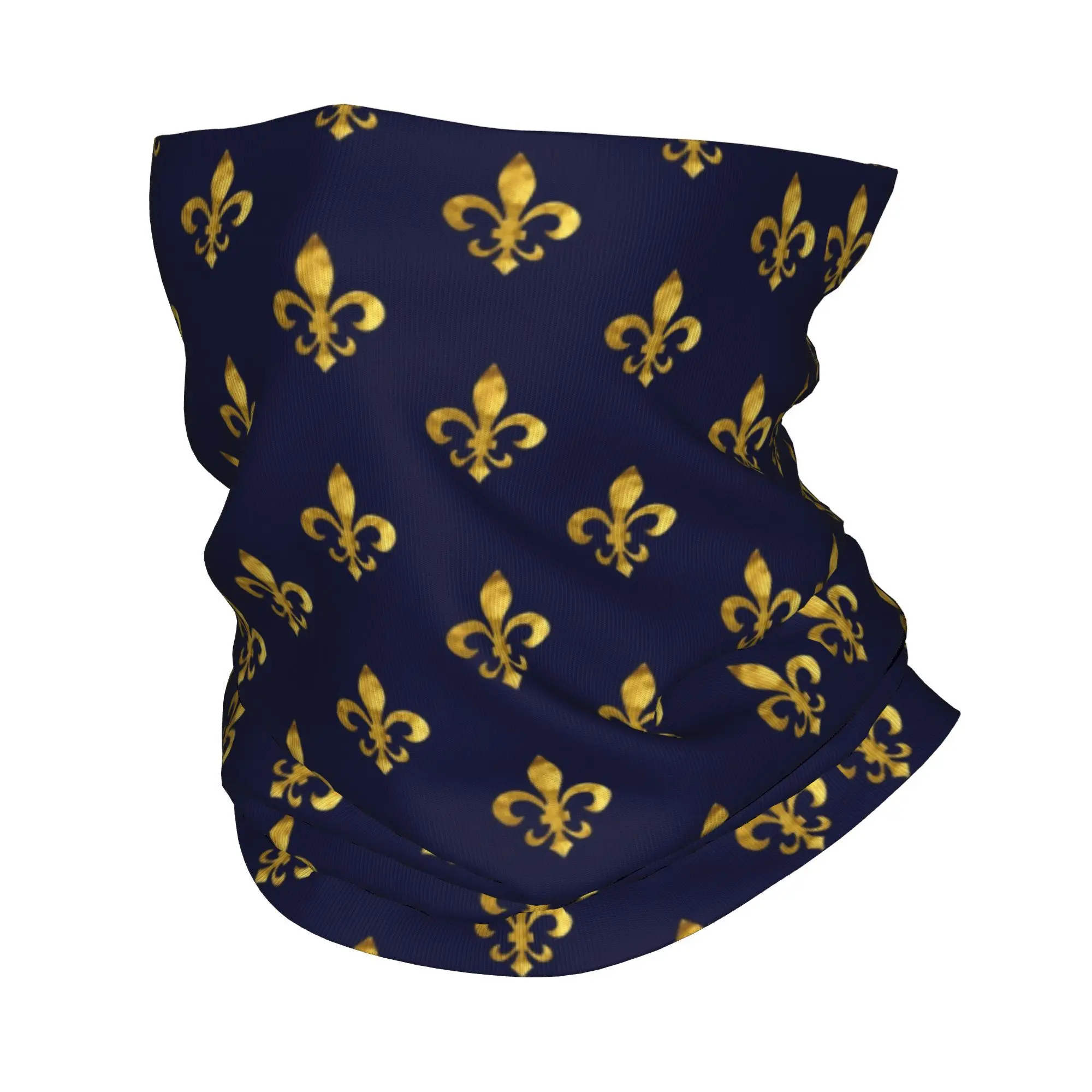 Custom Luxury Florence Royal Fleur De Lis Lily Flower Winter Headband Neck Warmer Ski Hunting Tube Scarf Face Bandana Gaiter