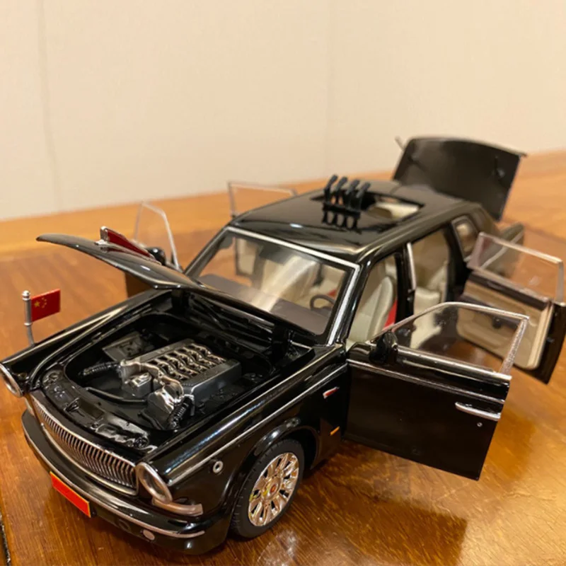 1:32 HONG QI L5 Review Troops Car Alloy Car Model Diecasts Metal Vehicles Car Model Sound Light Collection Simulation Kids Gift