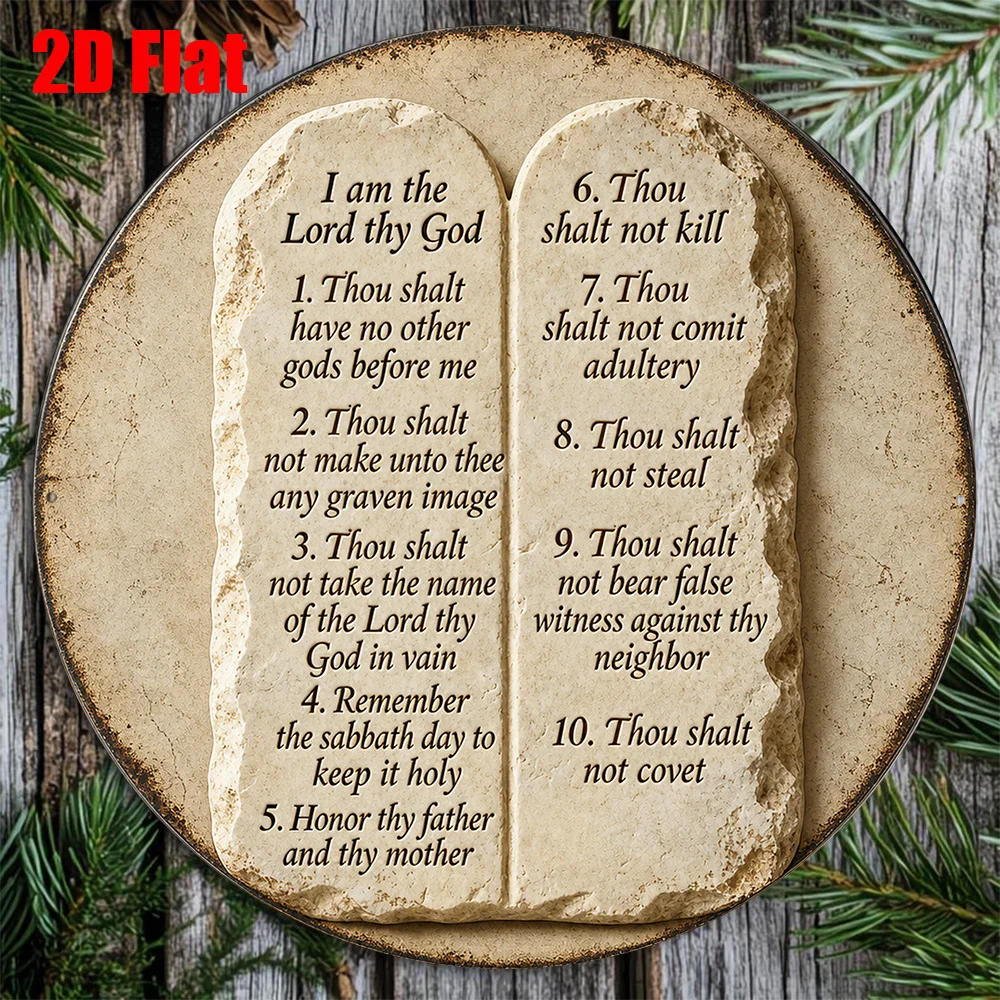 CIFBUY Vintage 10 Commandments Aluminum Wall Art Waterproof Rustproof Metal Decor for Living Room Study