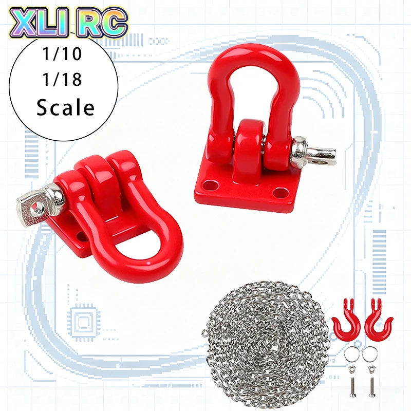Metal RC Trailer Tow Hook for 1/10 RC Crawler Redcat Gen8 VS4-10 Axial SCX10 90046 AXI03007 Capra Upgrade Accessories