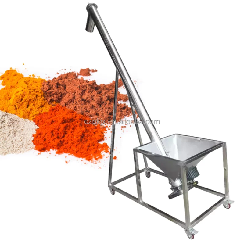 Bulk Material Handling Industrial Transfer Tubular Spiral Screw Conveyor Auger Feeder With Hopper