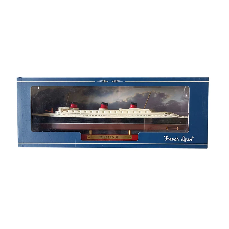 Diecast Alloy 1:1250 Scale World Luxury Cruise Normandy LUSITANIA French Cruise Ship Model Toys Collectible Gifts Souvenir