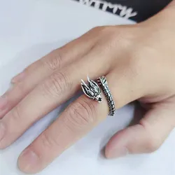 925 Sterling Silver Loong Adjustable Rings For Women Vintage Wedding Luxury Quality Jewelry Accessories Wholesale