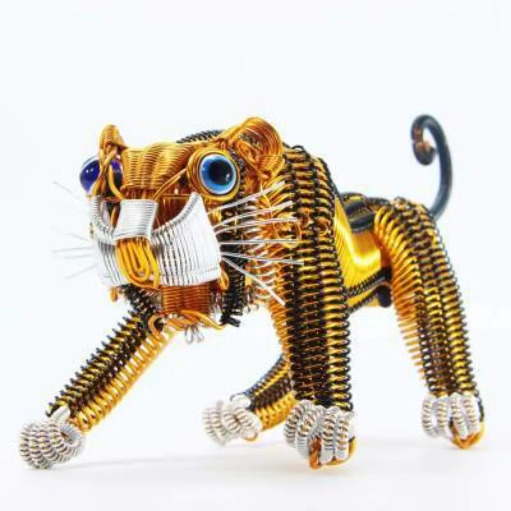 Tiger, handmade, DIY, ornament,Aluminum wire preparation