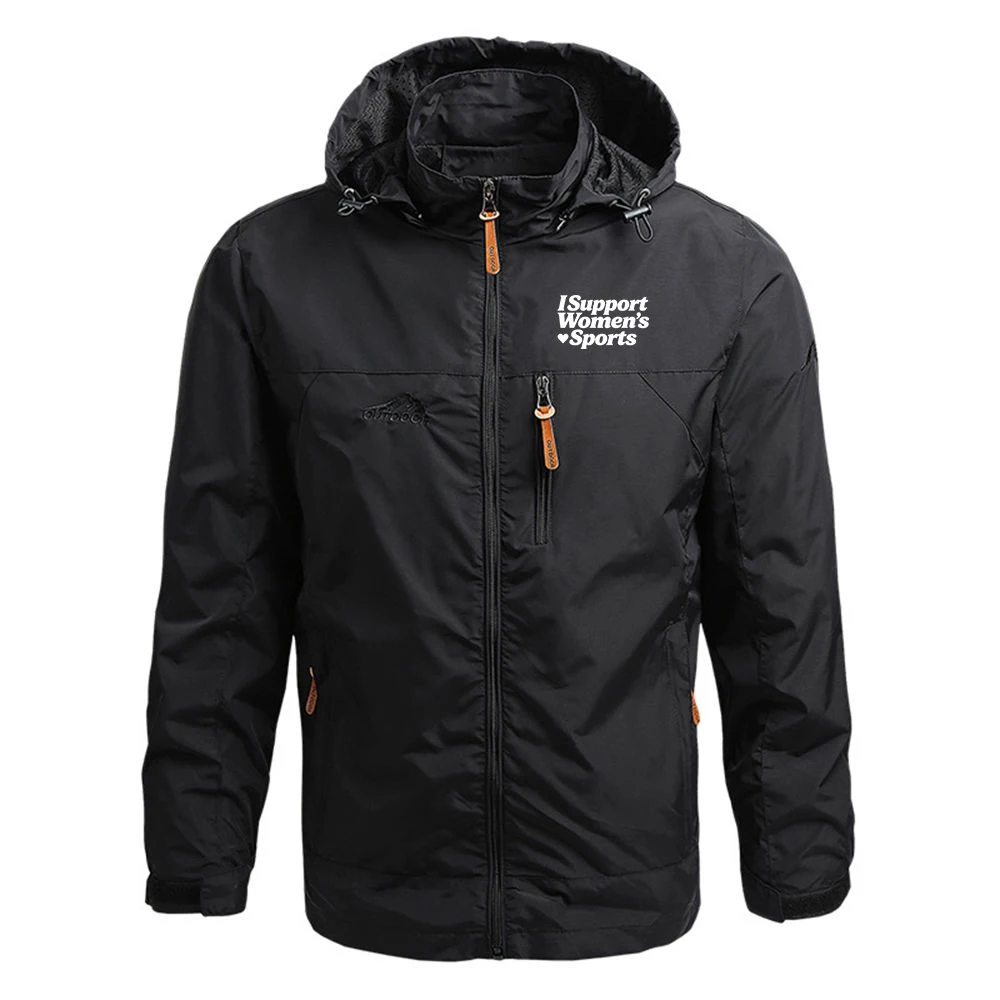I Support Women's Sports Funny Men's Hooded Cardigan Trench Coat Streetwear Windbreaker Leisure Fashion Jacket Vintage Hoodie