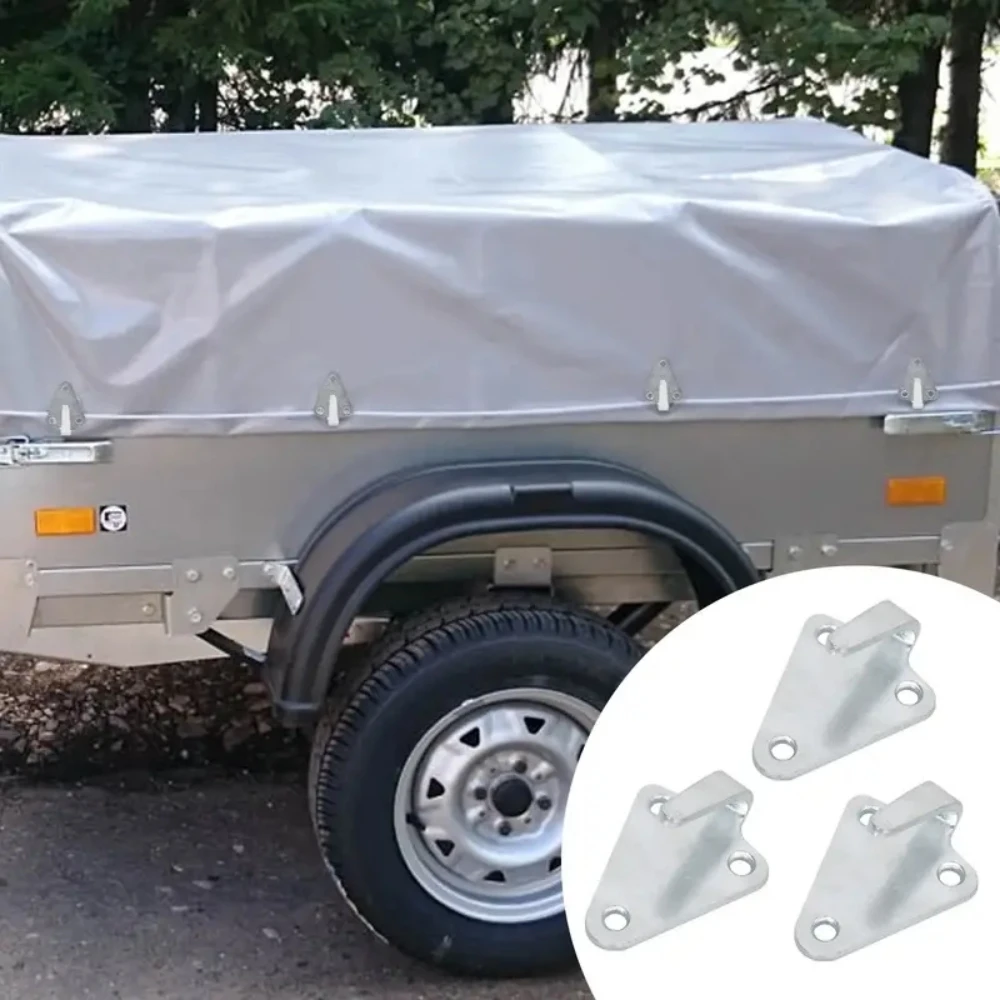 

10pcs Tarpaulin Hooks 3 Holes Metal Trailer Net Fixing Mounting Hook For Tarpaulin Attachment RV Camper Hooks Accessories