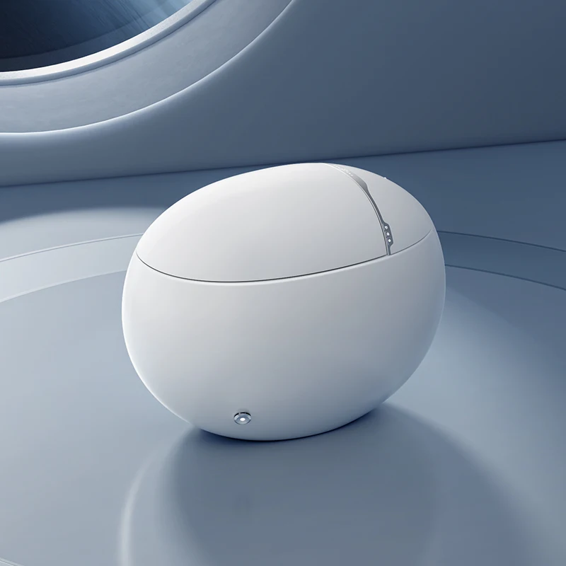 New Design Egg Shape Intelligent Automatic Operation Flushing Toilet Bowl Bathroom WC Ceramic Smart Toilet